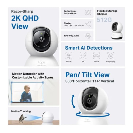Camara WIFI Tp-Link TC72 2K 4MP Deteccion de movimiento IA